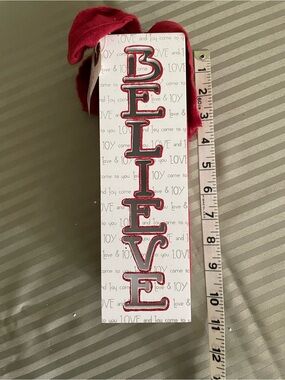 Red "BELIEVE" Holiday  Sign